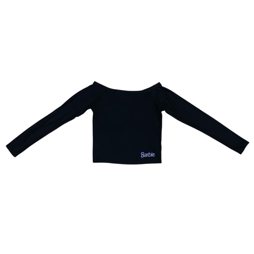 Barbie Retro Black Off-Shoulder Long Sleeve Top - Picture 4 of 10